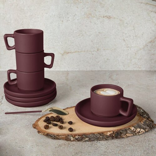 BerlingerHaus Zestaw filiżanek do espresso z spodkami Leonardo 100 ml, 4+4 szt.