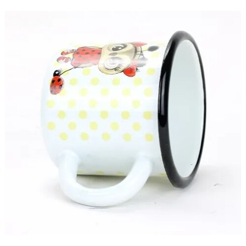 Cană emailată Belis Bufniță cu buburuză, 7 cm,0,25 l