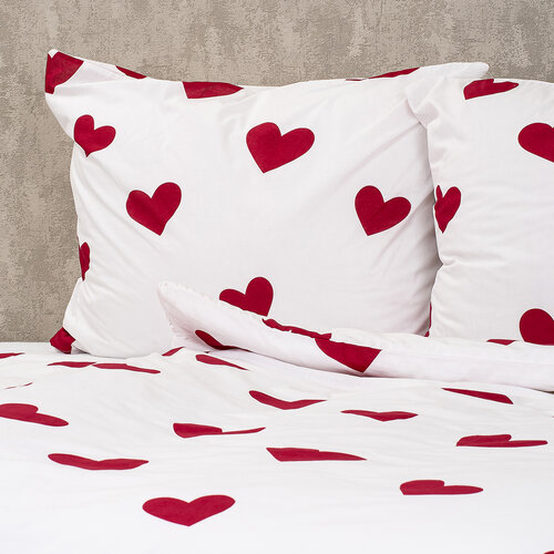 4Home Red Hearts pamut ágyneműhuzat, 140 x 220 cm, 70 x 90 cm