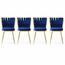 Esszimmerstuhl-Set Kusakli Navy Blue and Gold, 4 Stück