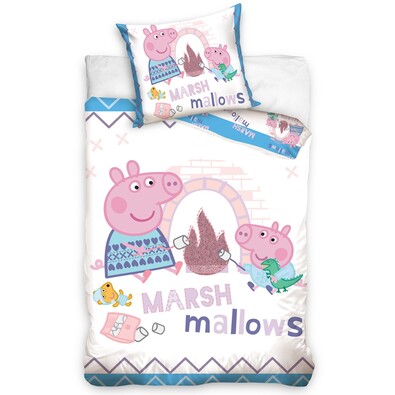 Lenjerie din bumbac pentru pătuţul copiilor Purceluşa Pepina Marshmallows, 100 x 135 cm, 40 x 60 cm