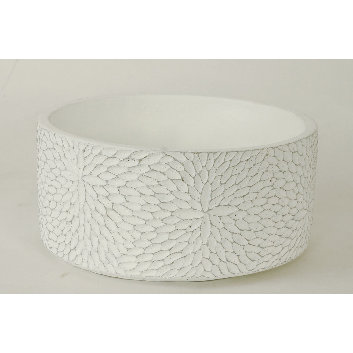 Autronic BCO759698 Betonový obal na květináč Flower bílá, 10 cm