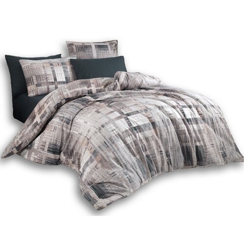 BedTex Lenjerie de pat din bumbac Alvaro gri, 220 x 200 cm, 2 bucăți 70 x 90 cm