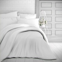 Lenjerie de pat Kvalitex Stripe, satin, alb, 140 x 200 cm, 70 x 90 cm Lenjerie de pat Kvalitex Stripe, satin, alb, 140 x 200 cm, 70 x 90 cm