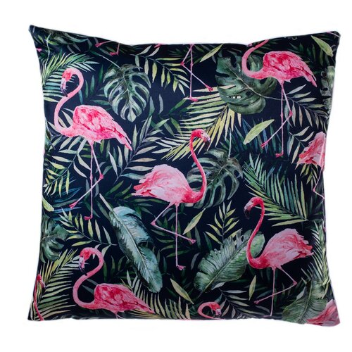 Obliečka na vankúšik Flamingo listy, 40 x 40 cm