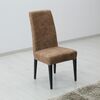 Pokrowiec elastyczny na krzesło ESTIVELLA brązowy, zestaw 2 szt.