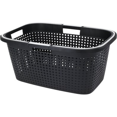 Kosz na pranie z uchwytami Recycled 38 l, 60 x 40 x 26 cm, antracytowy