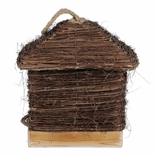 Căsuță pentru păsări din răchită de viță de vie,24 x 30 x 24 cm