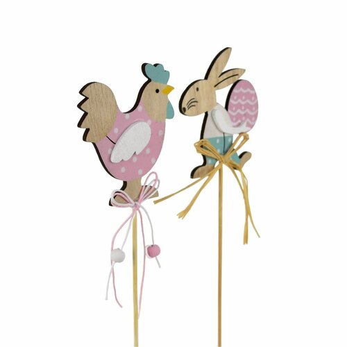 Set de figurine iepuraș și găinușă, 2 buc.,înălțime 36 cm