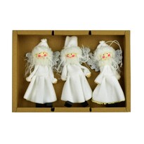 Sada vianočných ozdôb Biele bábiky, 3 ks biela,