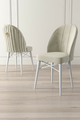 Esszimmerstuhl-Set Ritim Cream and White, 4 Stück