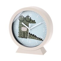Дитячий настільний годинник Крокодил, білий, діаметр 15 см