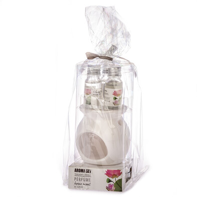 Set lumânări şi aroma-lampă Sentir Lotus, 12 buc.