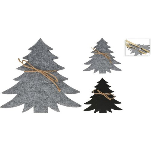 Buzunar pentru tacâmuri X-Mas Tree gri, set de 4bucăți