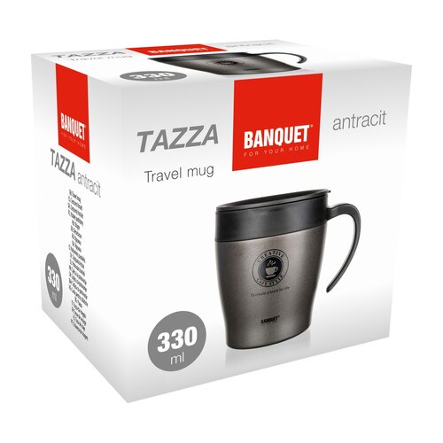 Banquet termohrnek potovalni TAZZA 330 ml,antracit