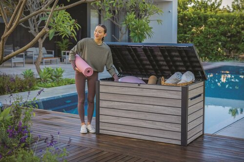 Keter cutie de depozitare pentru grădină Deco 870l, maro deschis