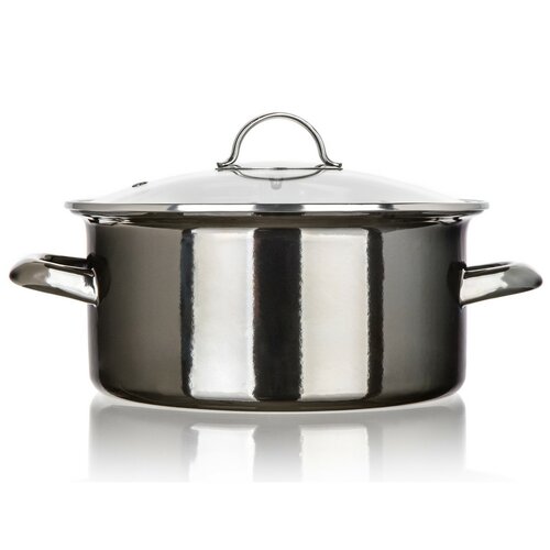 Banquet Емальована каструля METALLIC Black 22 см, 3,7 5 л, з кришкою