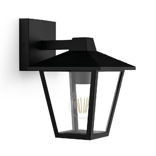 Philips Kinno kinkiet zewnętrzny z dolnym światłem czarny, E27, maks. 1x25 W