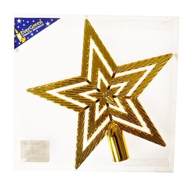 Vánoční špička na stromek hvězda lesk, v. 20 cm, zlatá