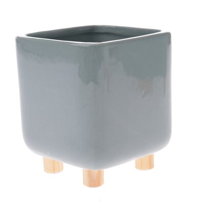 Husă ceramică pentru ghiveci Roland verde, 10,3 x12 cm