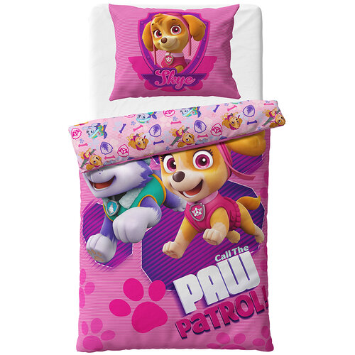 Carbotex Mikroplüsch-Bettwäsche Paw Patrol Mutige Retterinnen, 140 x 200 cm, 70 x 90 cm