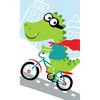 Detský uterák Krokodíl na bicykli, 30 x 50 cm