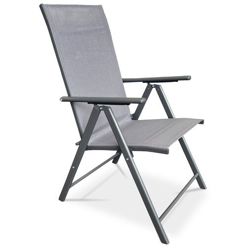 Autronic Scaun de grădină, metal, textil, gri,AZC-S1 116 GREY