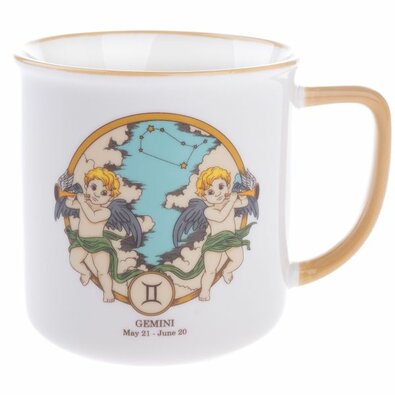 Porcelanasti hrnček Zvěrokruh - Blíženci, 460 ml