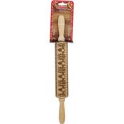 Toro Holzroller mit Rentierdekoration, 38 cm