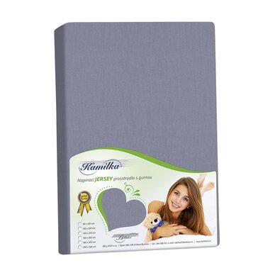 Bellatex Jersey prestieradlo na vysoký matrac Kamilka tmavosivá, 180 x 200 cm