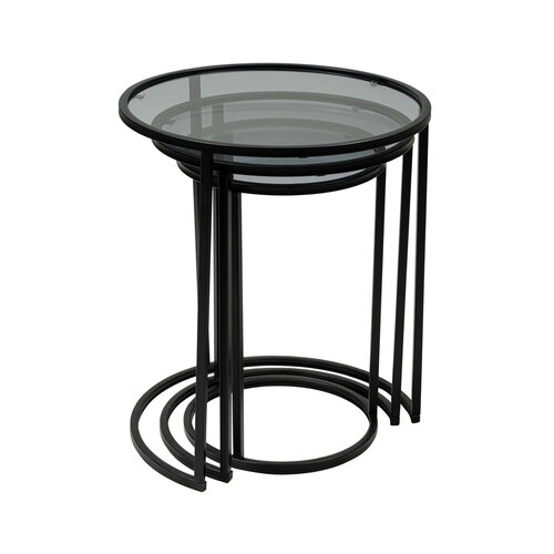 Beistelltisch Alya Black, 3 Stück