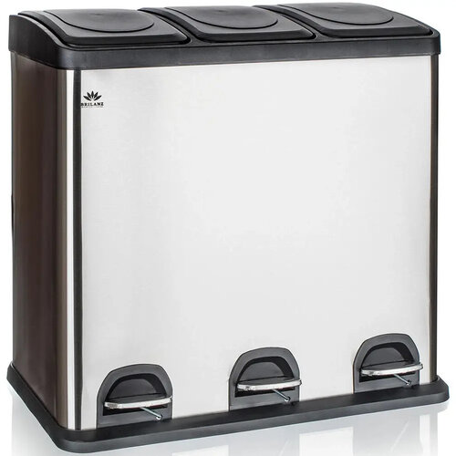 Brilanz Koš na tříděný odpad Savery, 3 x 20 l, nerez