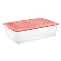 Tontarelli Dodo Stock-Box cu capac 27 l,transparent/roșu