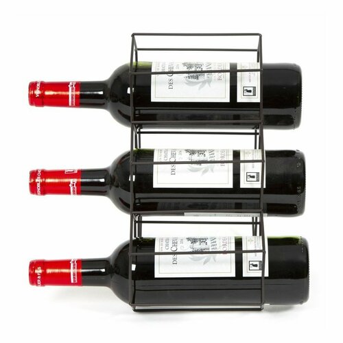 Підставка для 6 пляшок вина, 28 x 28 x 4,5 см,матова сталь