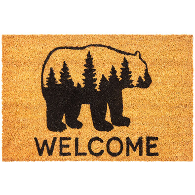 Kokosová rohožka Welcome Bear, 40 x 70 cm