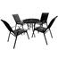 Aldotrade Set de mobilier de grădină LUKO, negru,5 piese