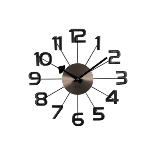 Nástěnné hodiny Lavvu Design Numerals LCT1042  antracitová, pr. 37 cm