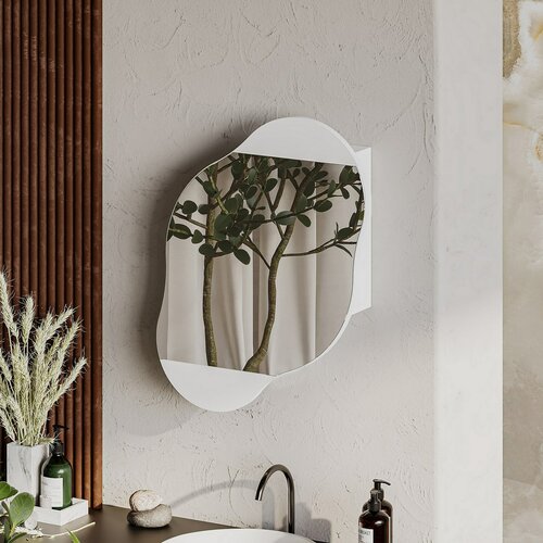 Badezimmerschrank mit Spiegel Cloud White