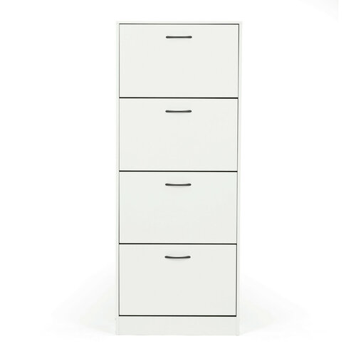 Výklopný botník se 4 přihrádkami COMPACT White, bílá