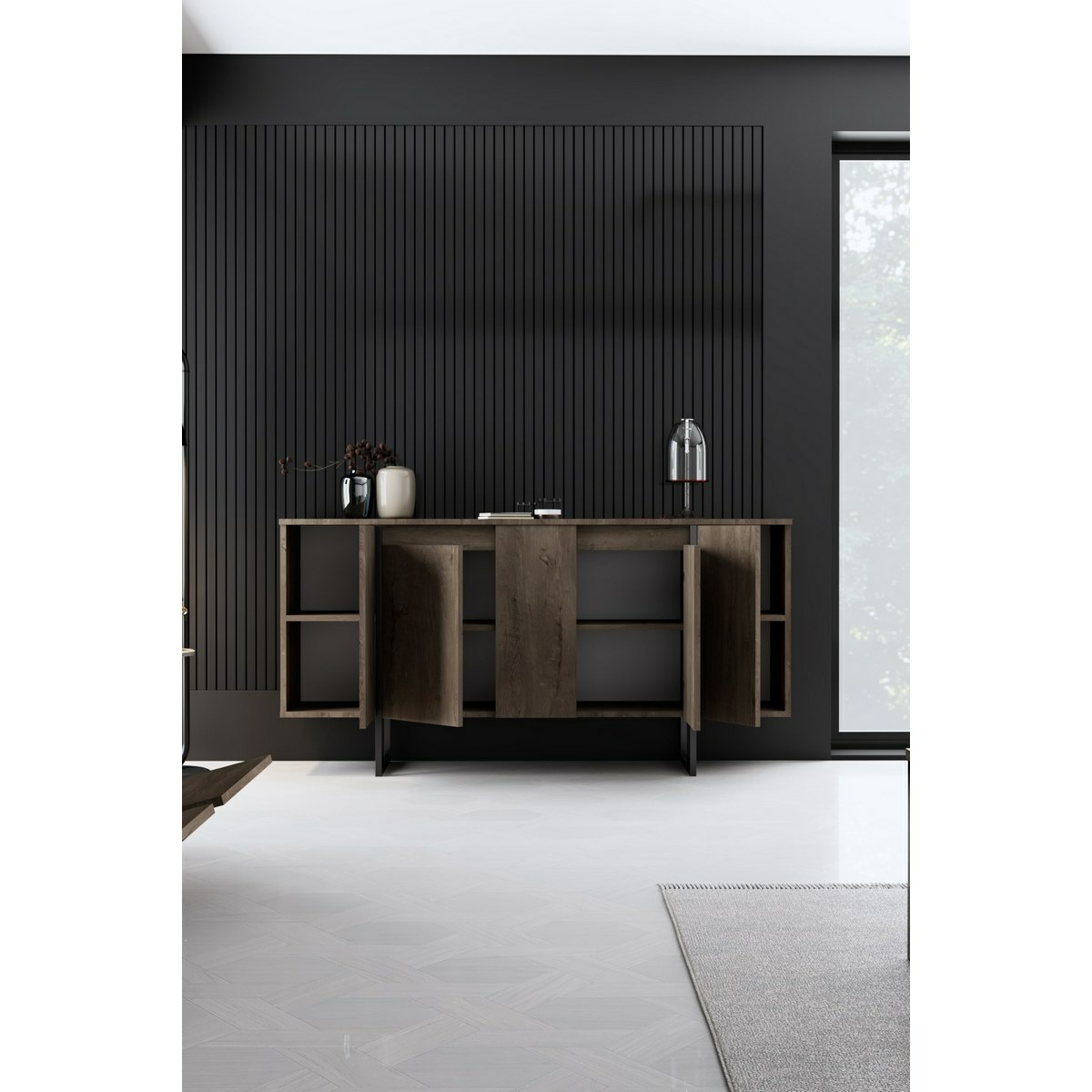 Skrinka Luxe Walnut and Black