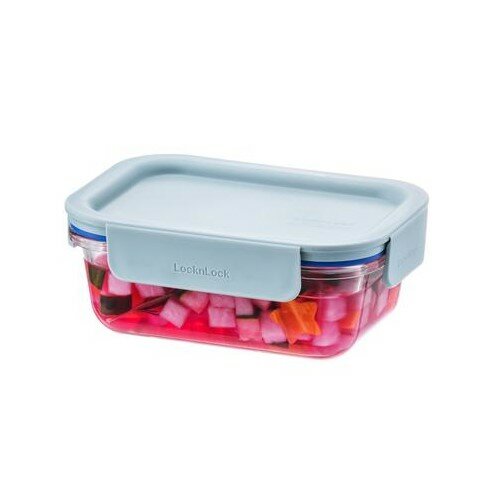 LOCKnLOCK Szklany pojemnik prostokątny CLEAR, 380ml, miętowy