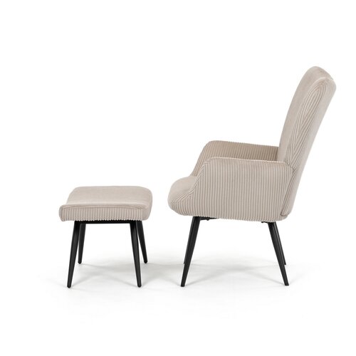 Scaun pentru relaxare cu suport pentru picioare L7285 CRM6, crem