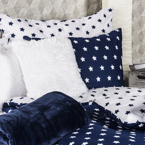 Lenjerie pat 2 pers. 4Home Stars Navy blue, 220 x 200 cm, 2 buc. 70 x 90 cm