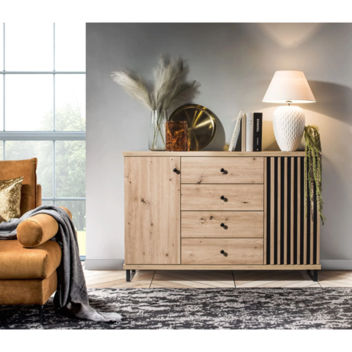 KOLI C-4 komód, tölgyfa artisan