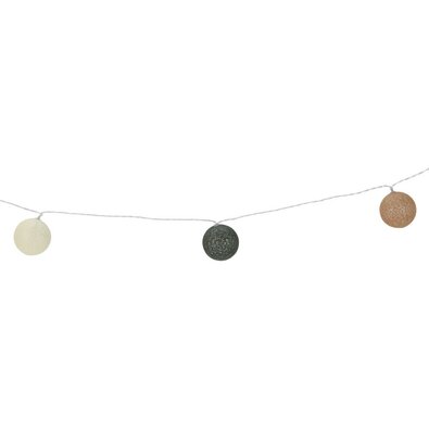 LED fénylánc Raffia, 360 cm, 12 gömb, átmérő 6 cm,időzítővel