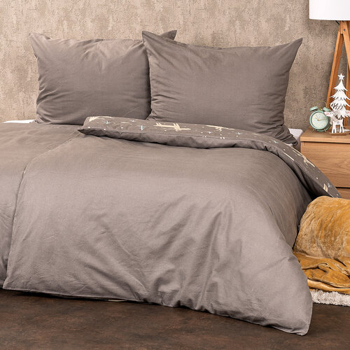 Lenjerie de pat din flanel 4Home Happy reindeer, 160 x 200 cm, 70 x 80 cm
