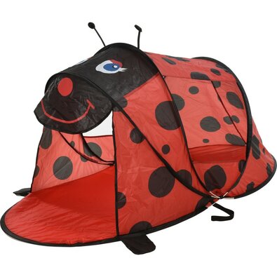 Schnelles Faltzelt für Kinder mit UV-Schutz 50+, Dekor Marienkäfer, 182 x 100 x H.86 cm