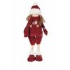 Decorațiune de Crăciun din textil fetiță cu Salopete, înălțime 35 cm, roșu
