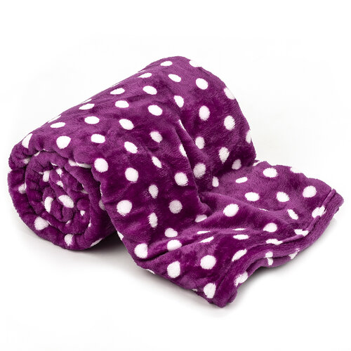 4Home Soft Dreams Pöttyös pléd lila, 150 x 200 cm