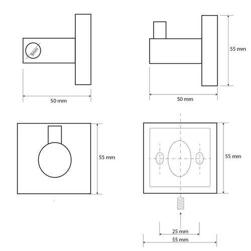 SAPHO XQ203 X-Square háčik, strieborná